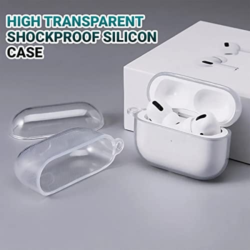 KACA Silicone Soft Case Cover with Keychain for Airpods Pro 2 Case (2023/2022), AirPods Pro 2nd Generation Cover (Transparent) - Image 2
