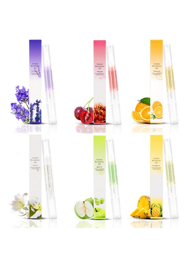 Meschett Nail Nutrition Pen6Pcs Nail Cuticle Oil Pen Set Nail Nutrition Oil Nail Care For Repairing Cracked & The Dry Cuticle (Mix Flavors) - Image 1