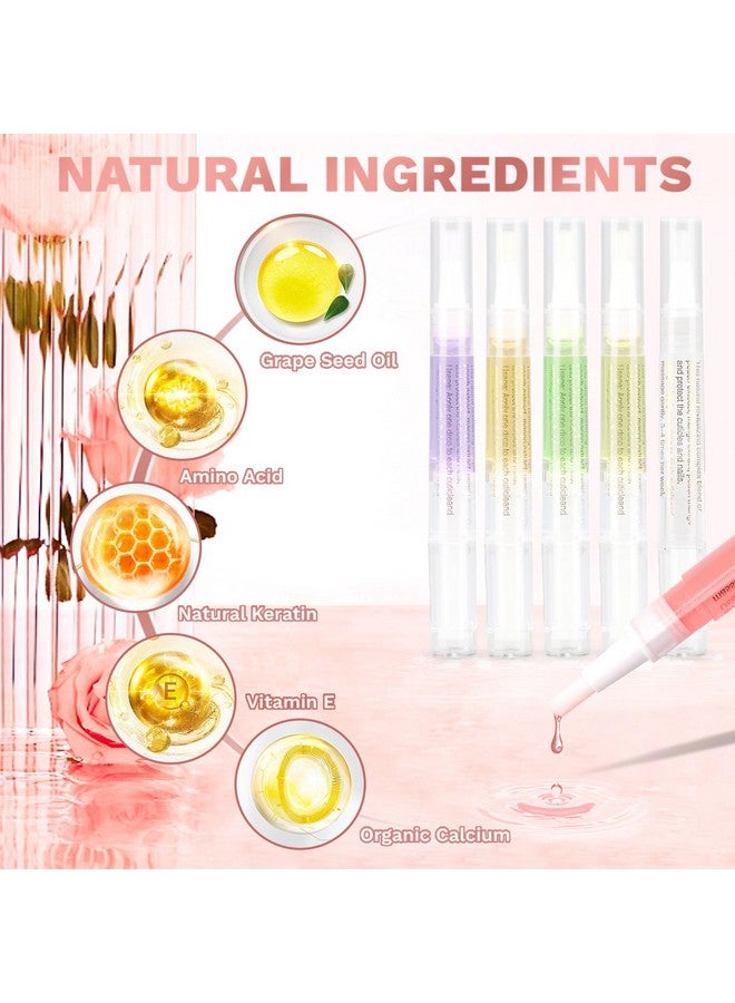 Meschett Nail Nutrition Pen6Pcs Nail Cuticle Oil Pen Set Nail Nutrition Oil Nail Care For Repairing Cracked & The Dry Cuticle (Mix Flavors) - Image 3