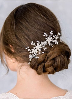 Opal Crystal Hair Comb Bridal Hair Pieces Bridal Hair Comb Wedding Hair Comb Pearl Bridal Hair Clip Silver Rhinestone Wedding Hair Accessories for Brides Bridesmaid Women Silver