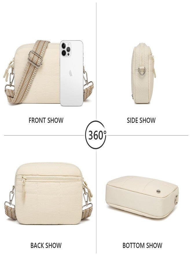 JEEHAN Quilted Crossbody Bags for women Designer Shoulder Handbags Small Purse, A09-cream White, Small - Image 4