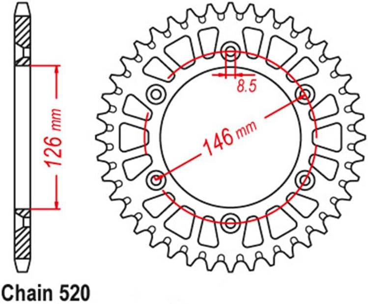 Yurefax 520 Motorcycle Rear Sprocket - 50 Teeth - Image 2