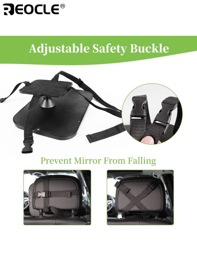 REOCLE Baby's Car Mirror with Shatterproof Design and 360° Rotation Feature Safety Rear View Mirror with Wide Angle for Infant Car Seat Monitoring - Image 4