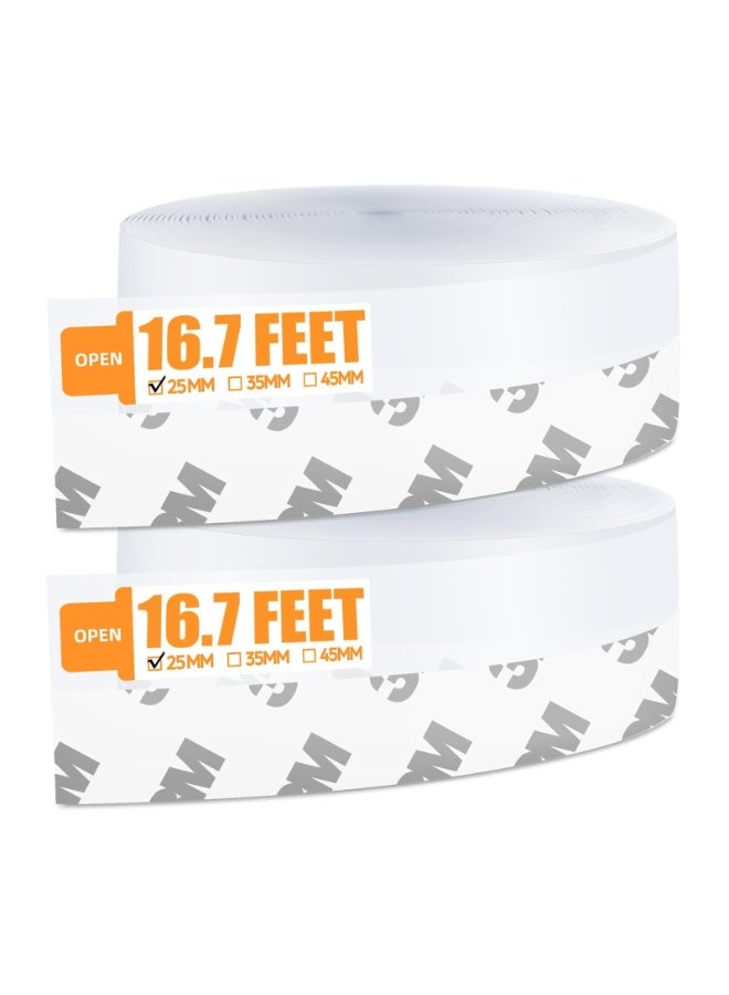 شريط مانع لتسرب الهواء للأبواب (قطعتان) شريط سيليكون مانع لتسرب الهواء للأبواب شريط لاصق ذاتي مانع لتسرب الهواء أسفل باب الدش (شفاف 25 مم) - Image 1