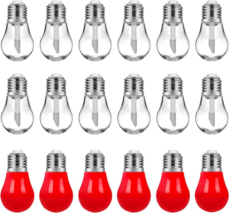 RONRONS 20 Pieces Light Bulb Shaped Lips Balm Tube, 6ML Small Empty Refillable Lips Gloss Bottles with Silver Cap