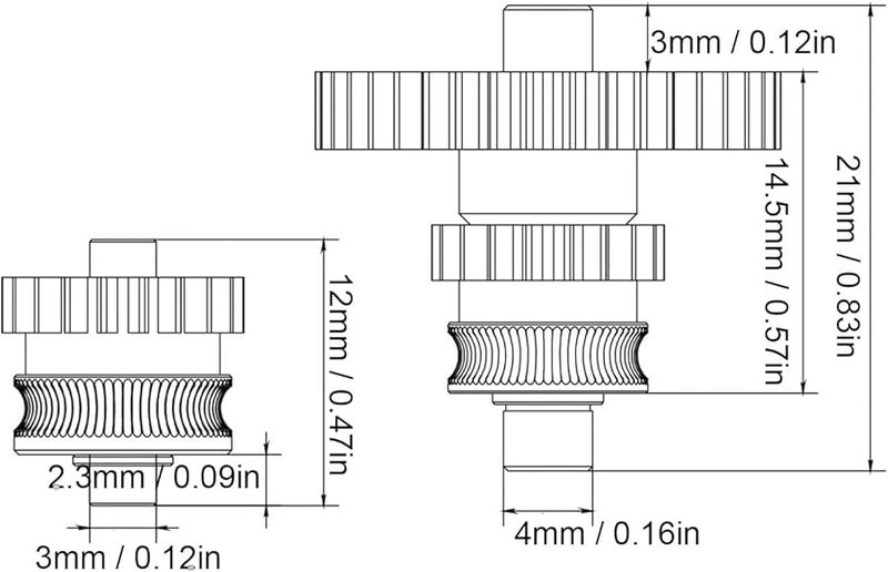 Kobra 3 Combo Extruder Gear Kit Replacement Hollow Design Hardened Steel CNC POM - Image 3