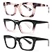 REAVEE Oprah Style Reading Glasses for Women Blue Light Blocking Computer Fashion Readers with Spring Hinge and Glasses pouch BlackPinkTortoise 05 - Image 1
