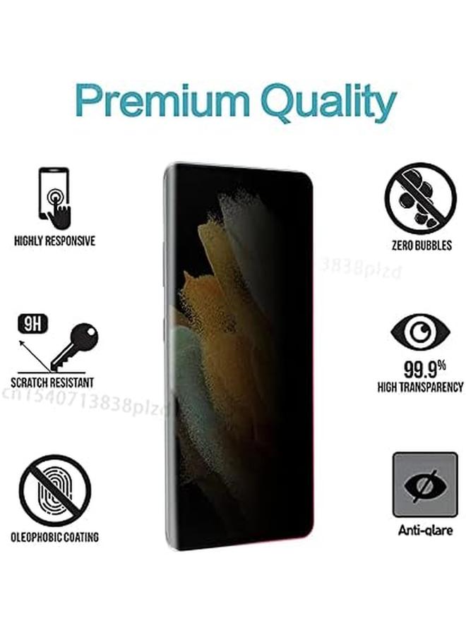 إيروريكس واقي شاشة S22 Ultra متوافق مع حافظة Samsung Galaxy S22 Ultra واقي شاشة للخصوصية خالٍ من الفقاعات مع تغطية كاملة وغطاء شفاف (1 قطعة بالإضافة إلى قطعتين) - Image 2