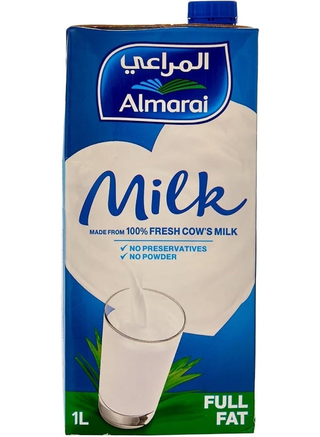 Almarai حليب المراعي كامل الدسم بغطاء لولبي مع فيتامين، 12 × 1 لتر - Image 1