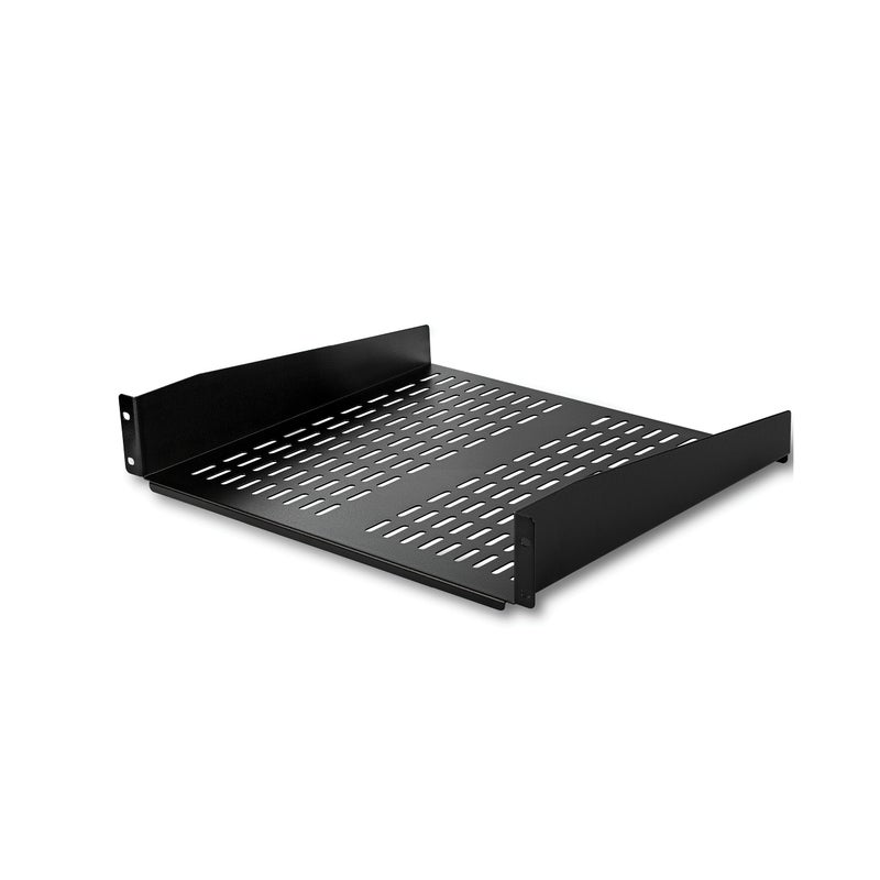 StarTech.com 2U Server Rack Shelf - Universal Vented Rack Mount Cantilever Tray for 19" Network Equipment Rack & Cabinet - Heavy Duty Steel - Weight Capacity 50lb/23kg - 16" Deep Shelf, TAA - Image 1