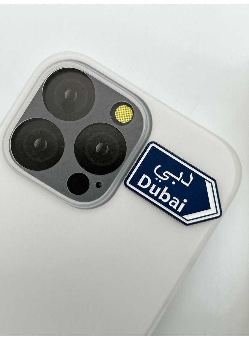 3 قطع من ملصقات معدنية - ملصق إشارة اليد و شعار شارع دبي وملصق الخيل - معدن عالي الجودة للهواتف المحمولة وأجهزة الكمبيوتر المحمولة وحقائب الظهر والمزيد - Image 3