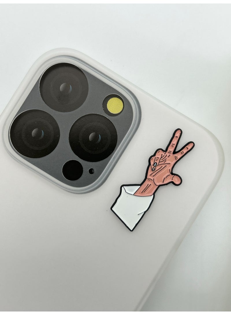 3 قطع من ملصقات معدنية - ملصق إشارة اليد و شعار شارع دبي وملصق الخيل - معدن عالي الجودة للهواتف المحمولة وأجهزة الكمبيوتر المحمولة وحقائب الظهر والمزيد - Image 2