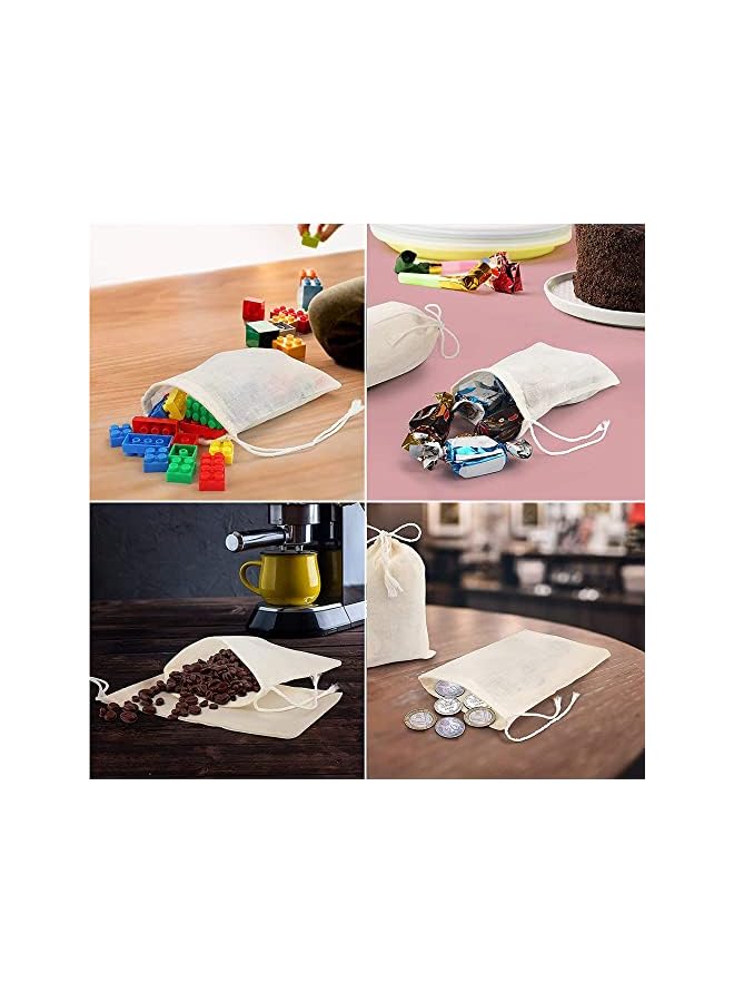 S-TOP Cotton Muslin Bags | Eco-Friendly Drawstring Pouches for Tea, Spices, Soap, Jewelry, Crafts, Party Favors | 3.1 x 3.9 Inches (50 Pcs) - Image 3