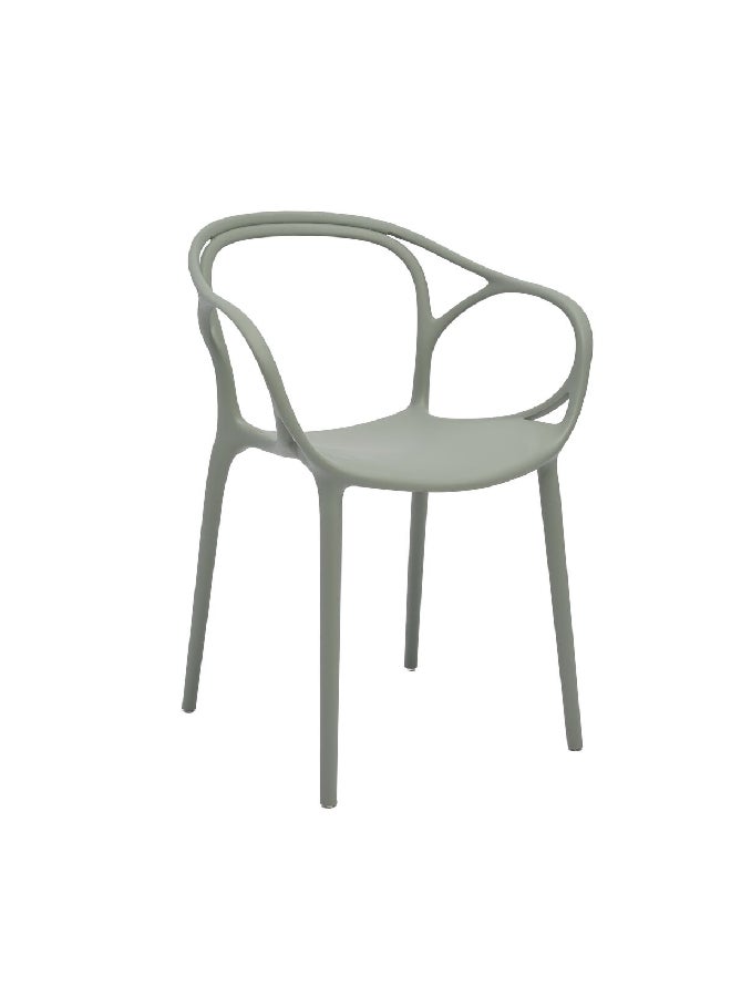 LIVING ACCENT Muiz High-Quality and Durable Outdoor Arm Chair Moss Grey 81 x 57.5 x 54 cm 371-APP #43 M.GREY