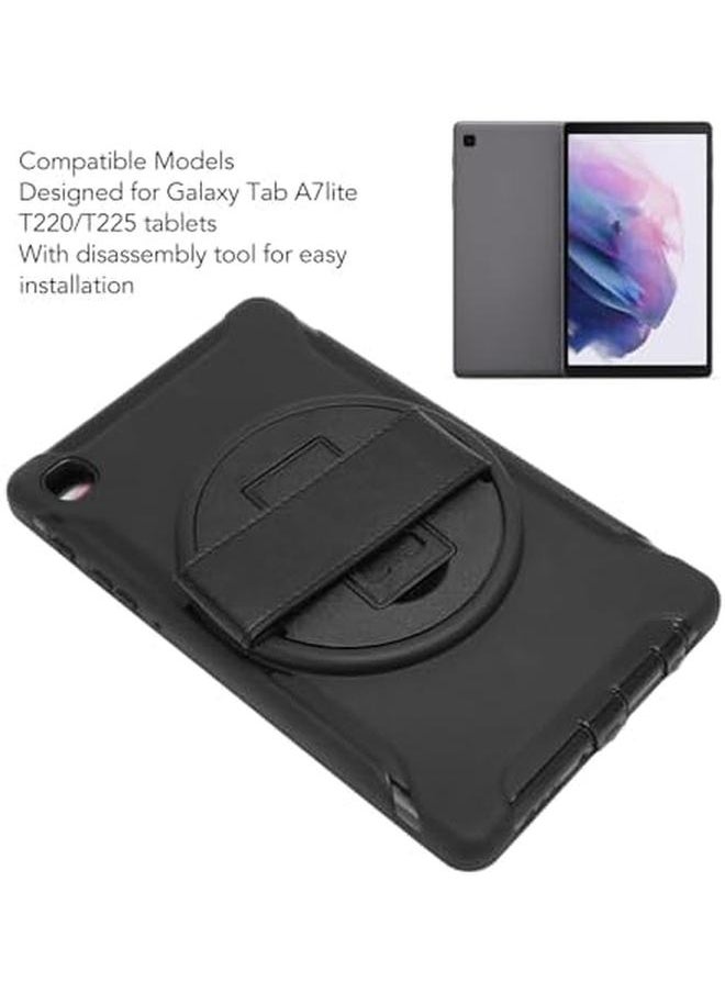 Rugged Tablet Case Hard Drop Lightweight Tablet Protective Case Cutouts With Hand Strap Stand For T225 (Black)
