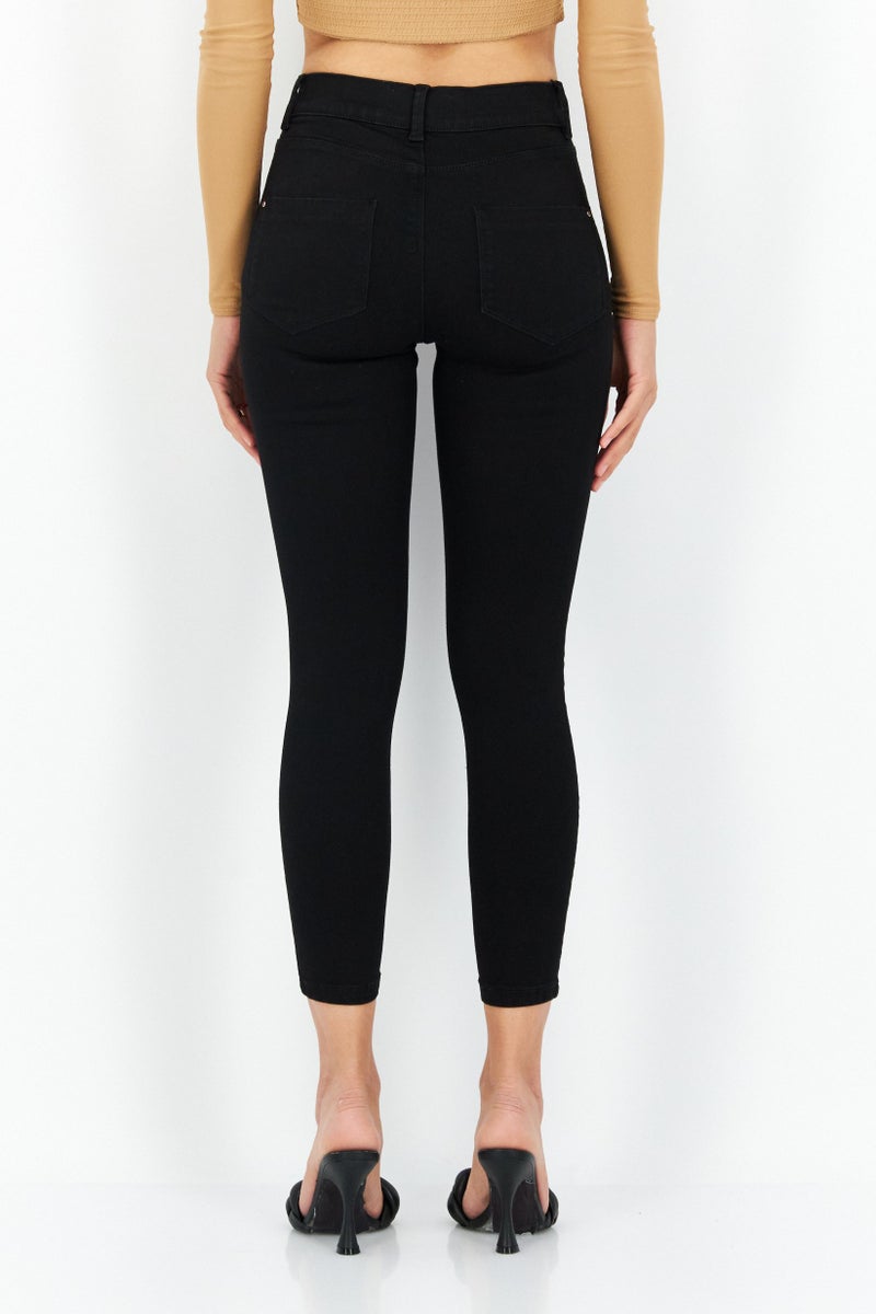 DOROTHY PERKINS Women Petite Skinny Fit Dark Stretchable Denim, Black - Image 2