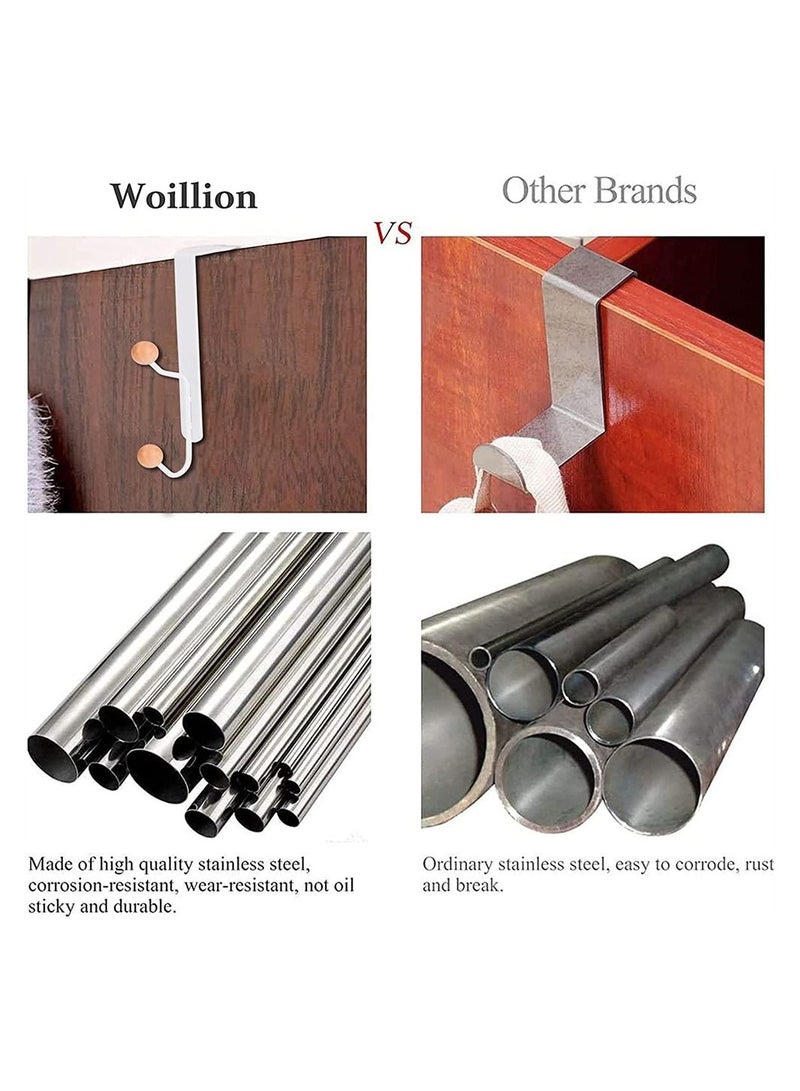 Excefore Over The Door Double Hanger Hooks 4 Packs Sturdy Metal Over Door Wooden Hooks Holds, Over The Door Hooks For Kitchen Bathrooms Drawers Wardrobe Doors Living Room  - Image 4