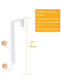 Excefore Over The Door Double Hanger Hooks 4 Packs Sturdy Metal Over Door Wooden Hooks Holds, Over The Door Hooks For Kitchen Bathrooms Drawers Wardrobe Doors Living Room  - Image 2