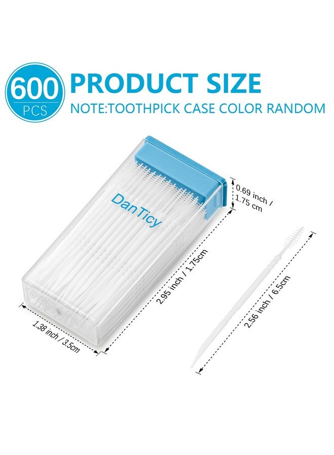 DanTicy Brushpicks Interdental Toothpicks,Soft Bristle Dental Floss Picks Toothpicks,Helps Removes Plaque and Debris Between Your Teeth 600PCS (Pack of 5) - Image 2