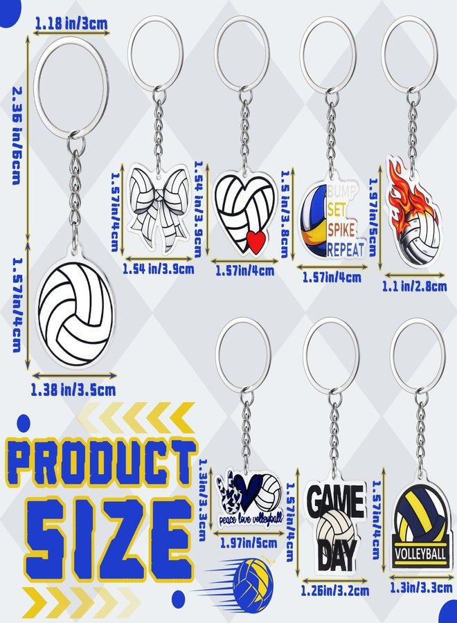 Tondiamo 48 Pcs Christmas Construction Volleyball Pirate Party Favors Keychains Bulk for Birthday Party Gift Reward(Volleyball) - Image 2