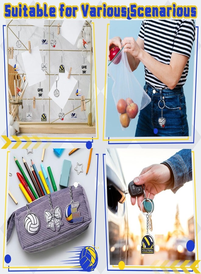 Tondiamo 48 Pcs Christmas Construction Volleyball Pirate Party Favors Keychains Bulk for Birthday Party Gift Reward(Volleyball) - Image 3