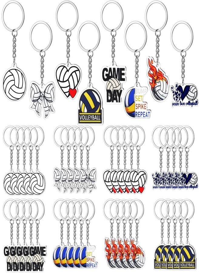 Tondiamo 48 Pcs Christmas Construction Volleyball Pirate Party Favors Keychains Bulk for Birthday Party Gift Reward(Volleyball) - Image 1