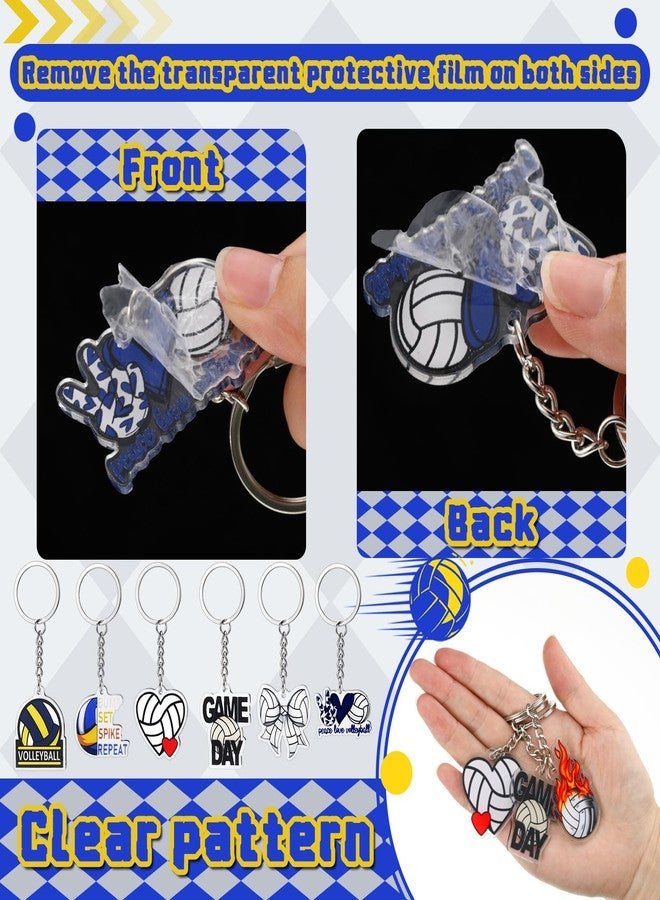 Tondiamo 48 Pcs Christmas Construction Volleyball Pirate Party Favors Keychains Bulk for Birthday Party Gift Reward(Volleyball) - Image 4