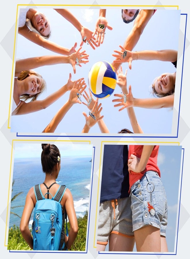 Tondiamo 48 Pcs Christmas Construction Volleyball Pirate Party Favors Keychains Bulk for Birthday Party Gift Reward(Volleyball) - Image 5