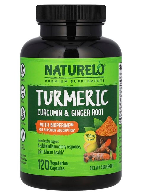 Turmeric Curcumin & Ginger Root With Bioperine® 120 Vegetarian Capsules