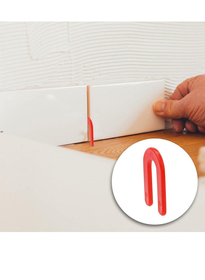 طقم شيم بلاستيكية 400PCS، شيم حدوة، فواصل بلاط على شكل U، أدوات تسوية ومحاذاة متعددة الاستخدامات، تشمل شيم زرقاء وحمراء وصفراء وسوداء  - Image 3