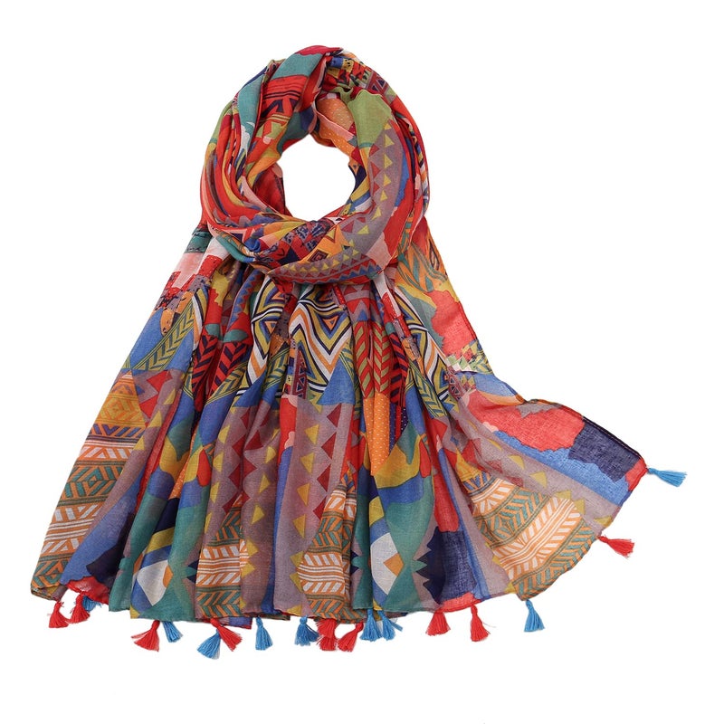 Yeieeo Women's Scarves and Wraps Lightweight Soft Scarf Wrap Geometric Shawl for All Seasonl(Floral 26) - Image 1