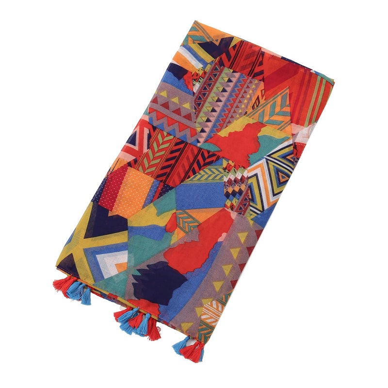 Yeieeo Women's Scarves and Wraps Lightweight Soft Scarf Wrap Geometric Shawl for All Seasonl(Floral 26) - Image 4