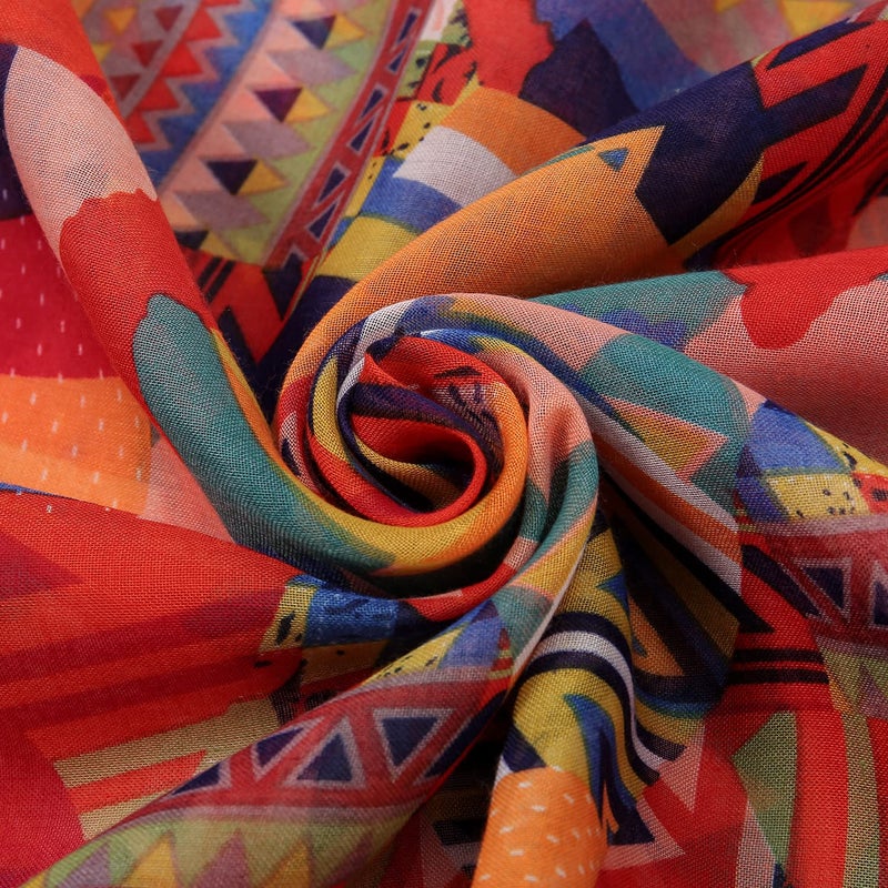Yeieeo Women's Scarves and Wraps Lightweight Soft Scarf Wrap Geometric Shawl for All Seasonl(Floral 26) - Image 3