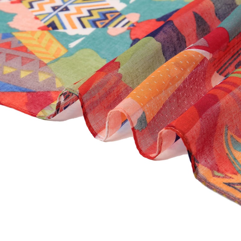 Yeieeo Women's Scarves and Wraps Lightweight Soft Scarf Wrap Geometric Shawl for All Seasonl(Floral 26) - Image 5