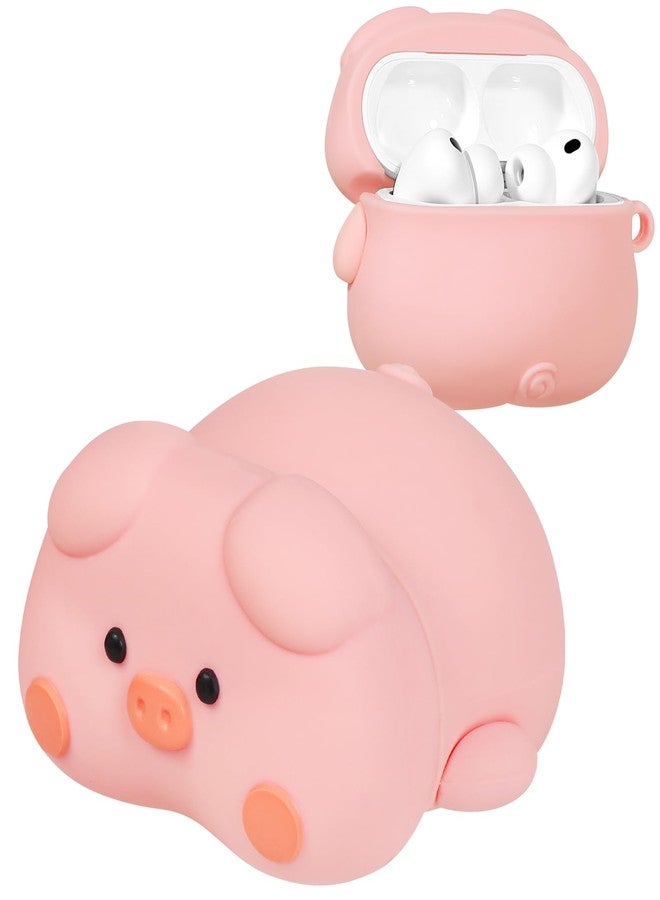 جراب Joyleop لسماعات AirPods Pro 3 - جراب سيليكون بتصميم خنزير كرتوني ثلاثي الأبعاد لطيف ومرح للنساء والفتيات والأطفال، مع سلسلة مفاتيح. - Image 1