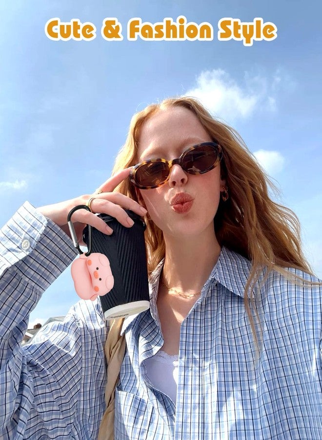 جراب Joyleop لسماعات AirPods Pro 3 - جراب سيليكون بتصميم خنزير كرتوني ثلاثي الأبعاد لطيف ومرح للنساء والفتيات والأطفال، مع سلسلة مفاتيح. - Image 5