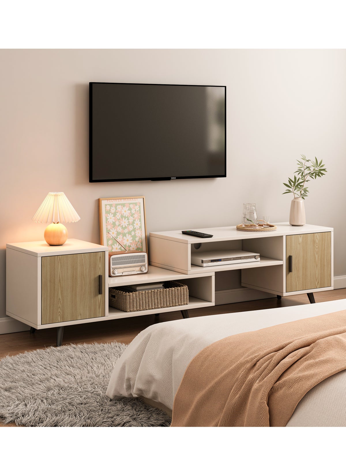 Tv Table Riyadh JANTENS Deformable TV Stand 2 Pieces TV Stand for 55~70 Inch TV TV ...