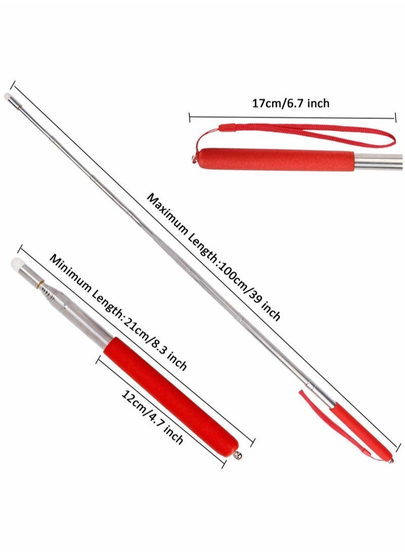 In Air - 2 PCS Telescoping Pointer Telescopic Teachers Retractable Stick Extendable Classroom Whiteboard Presenter with Lanyard and Felt Head for Presentations - Image 1
