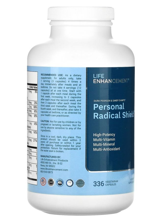 Life Enhancement Durk Pearson & Sandy Shaw's Personal Radical Shield 336 Vegetarian Capsules  - Image 2