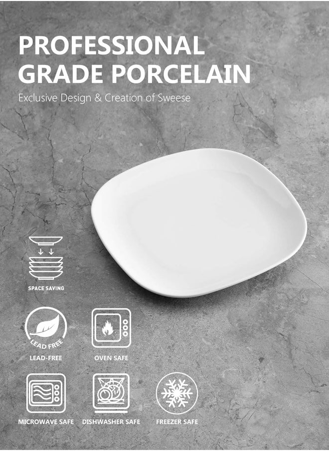 Sweese 153.001 Porcelain Square Dessert Salad Plates - 7.4 Inch - Set Of 6, White - pzsku/Z083DF3A4F4C6E1BCAB30Z/45/_/1716203528/2c630622-c1c8-4989-9542-66c9adafadf0