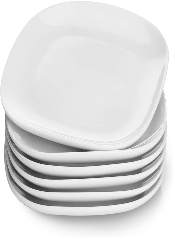 Sweese 153.001 Porcelain Square Dessert Salad Plates - 7.4 Inch - Set Of 6, White - pzsku/Z083DF3A4F4C6E1BCAB30Z/45/_/1716203529/117459a7-1c1b-4b4b-bf07-3587694ab688