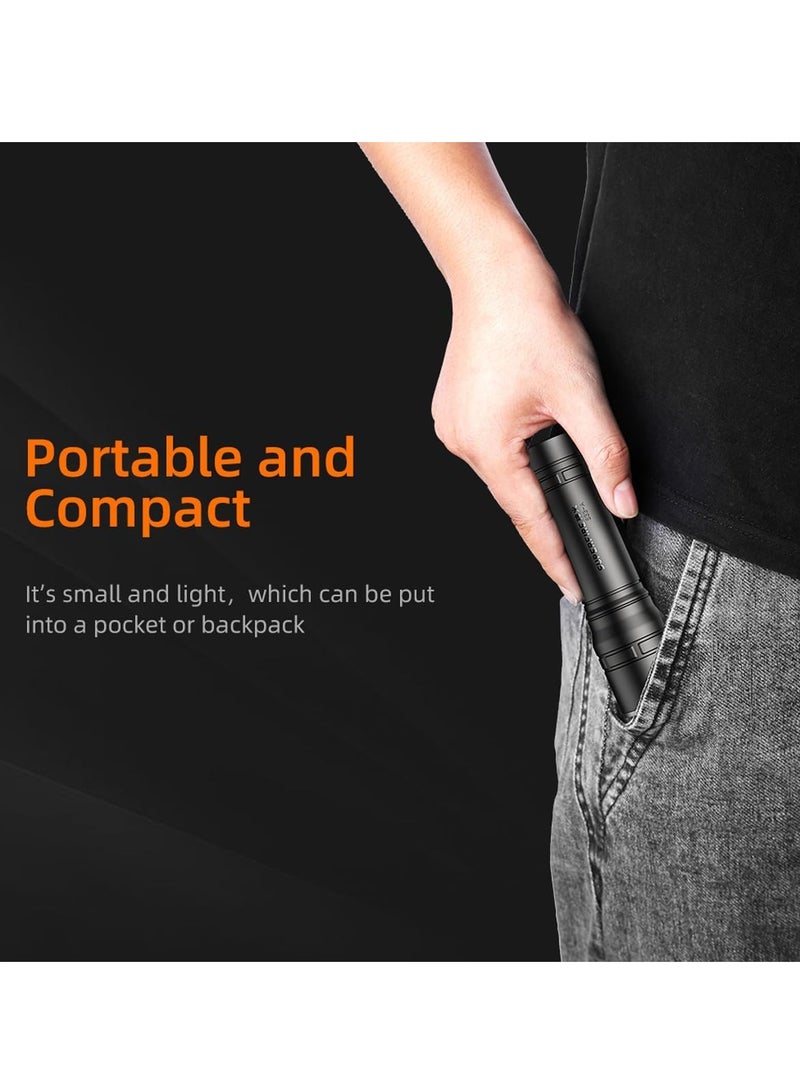 مصابيح يدوية صغيرة محمولة، مصابيح يدوية صغيرة قوية، مصباح يدوي تكتيكي فائق السطوع LED، مصباح يدوي قابل لإعادة الشحن مع 4 أوضاع إضاءة، لومن عالي للمنزل والطوارئ والتخييم (S3-A) - Image 5