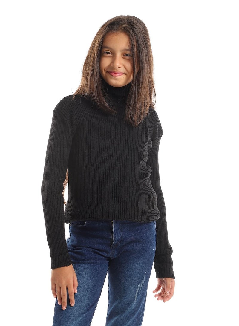 سيزار هاي كول صوف بناتي برقبة عالية - Image 2