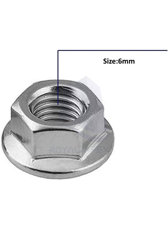 Royal Apex Stainless Steel Hex Flange Nuts Serrated Universal Locknuts For Furniture Automobile Industry Civil Construction Diy 6Mm  - Image 2