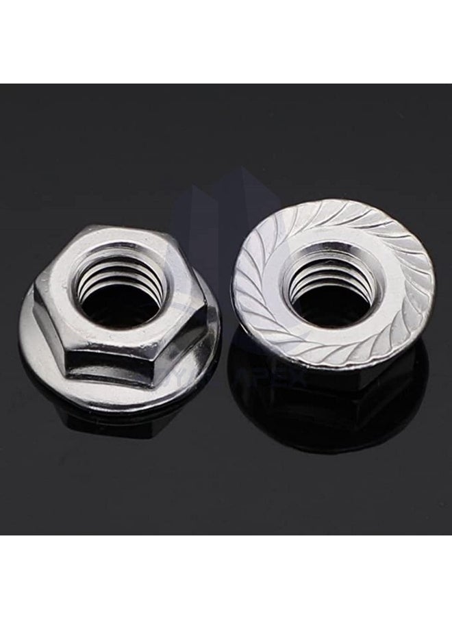 Royal Apex Stainless Steel Hex Flange Nuts Serrated Universal Locknuts For Furniture Automobile Industry Civil Construction Diy 6Mm  - Image 3