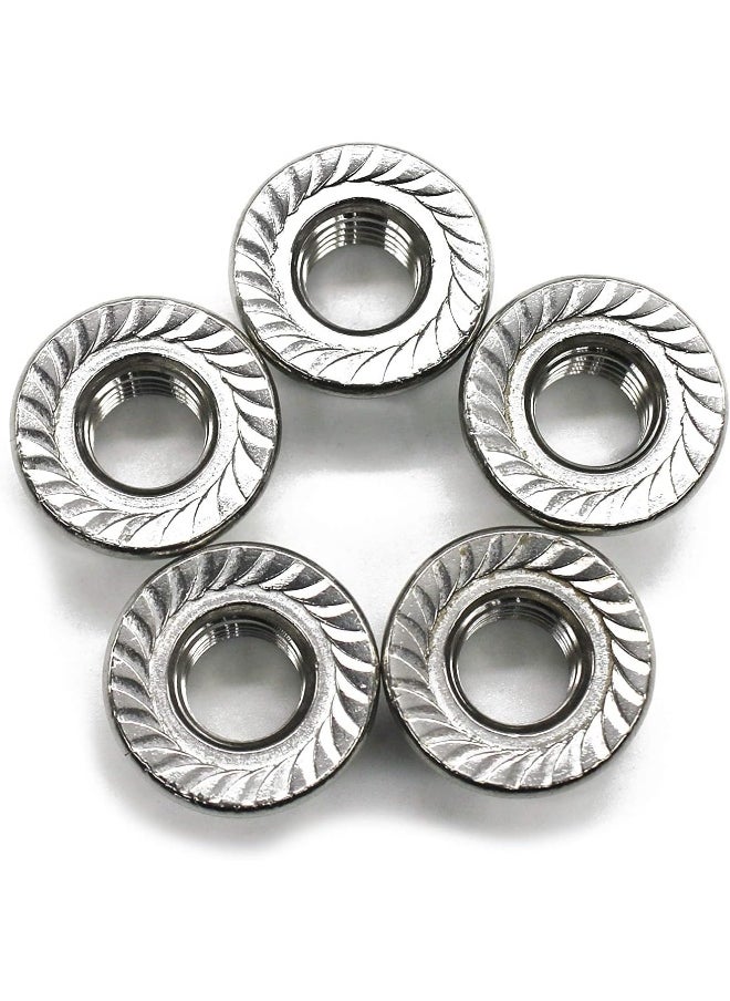 Royal Apex Stainless Steel Hex Flange Nuts Serrated Universal Locknuts For Furniture Automobile Industry Civil Construction Diy 6Mm  - Image 1