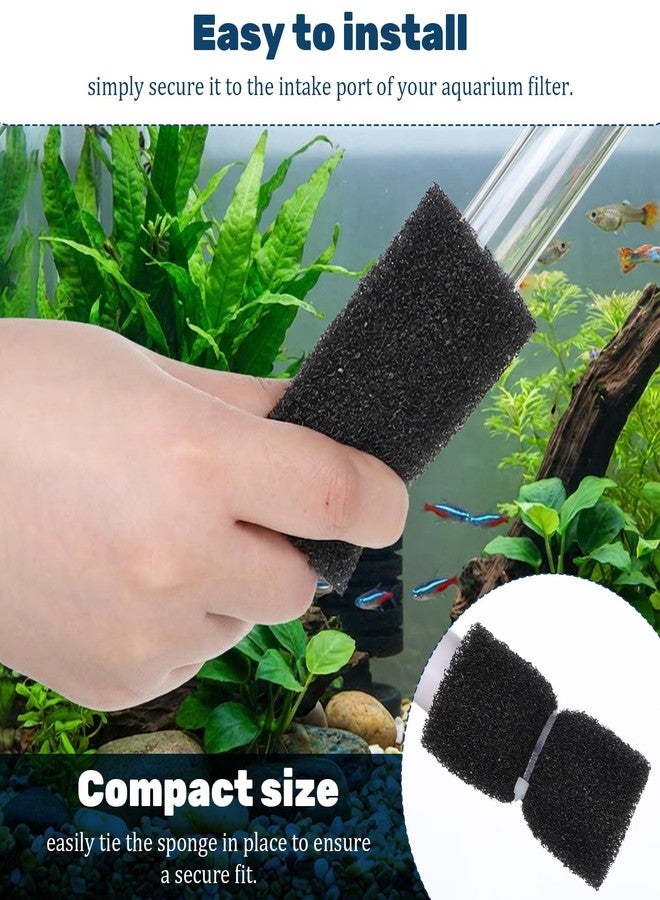 Xyembu 6 Pcs Aquarium Filter Sponge, Pre-Filter Sponge Foam Replacement Filtration Kit, Round Black Foam-Filter, Aquarium Pre Filter-Foam Rolls, Replacement Foam Cover - Image 4