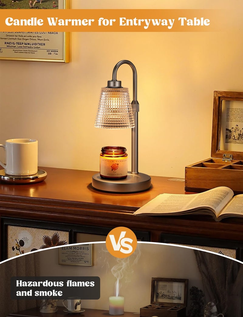 Innqoo Gray Candle Warmer Lamp with Timer, Dimmable Candle Warmer for Jar Candles, Height Adjustable Wax Melts Warmer, Birthday Gifts for Women Mom, House Warming Gifts New Home Decor - Image 5