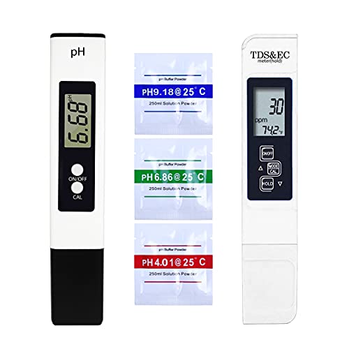 Shapure Digital PH Meter & TDS&EC Meter Combo, 0.01 PH High Accuracy PH Meter with 0-14 pH range & +/- 2% Accuracy 3 in 1 TDS EC Meter for Household Drinking Water, Aquarium, Swimming Pools (White) - Image 1