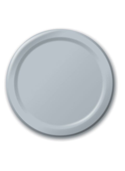 Creative Converting Touch of Color 24 Count Paper Banquet Plates Shimmering Silver